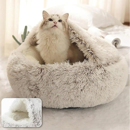 Soft Plush Round Bed For Your Fluffy Butter Cup Pet