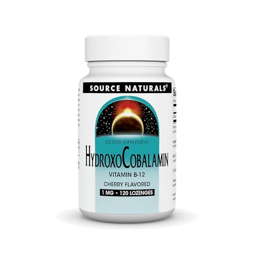 Source Naturals HydroxoCobalamin - 1 mg Vitamin B-12 Supplement, 120 Cherry-Flavored Lozenges.