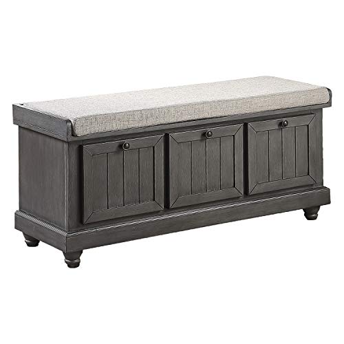 Lift-Top Storage Bench, In Gray