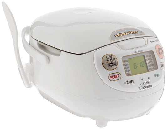 Zojirushi NS-ZCC10 Neuro Fuzzy Rice Cooker - 5.5 Cup Uncooked/1 Liter Capacity - White